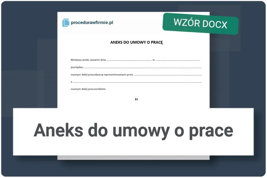 Aneks do umowy o pracę wzór DOCX