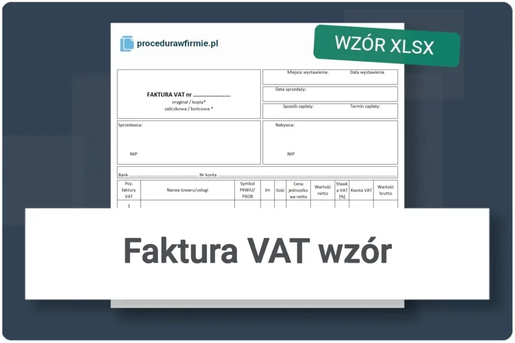 Faktura VAT wzor XLS