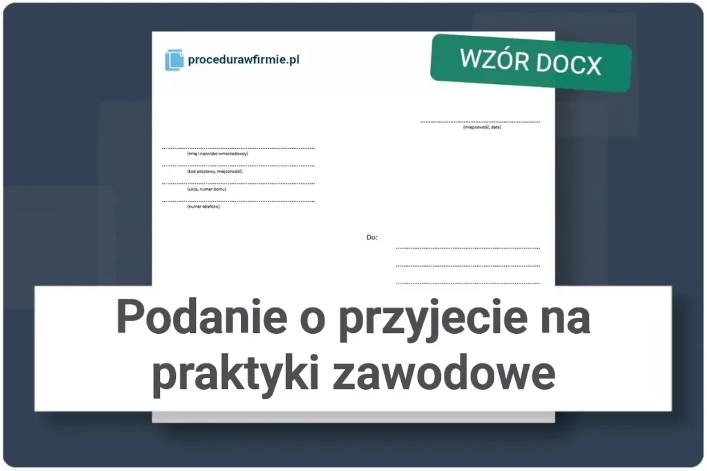 Podanie o przyjecie na praktyki oraz staz formaty DOCX