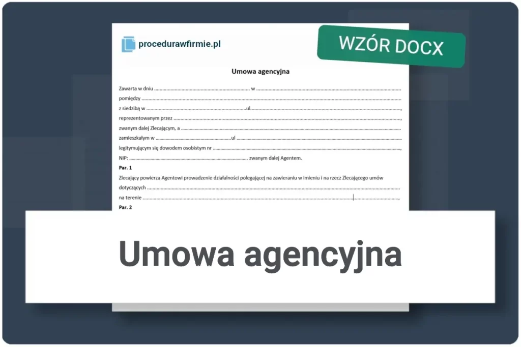 Umowa agencyjna wzor DOCX