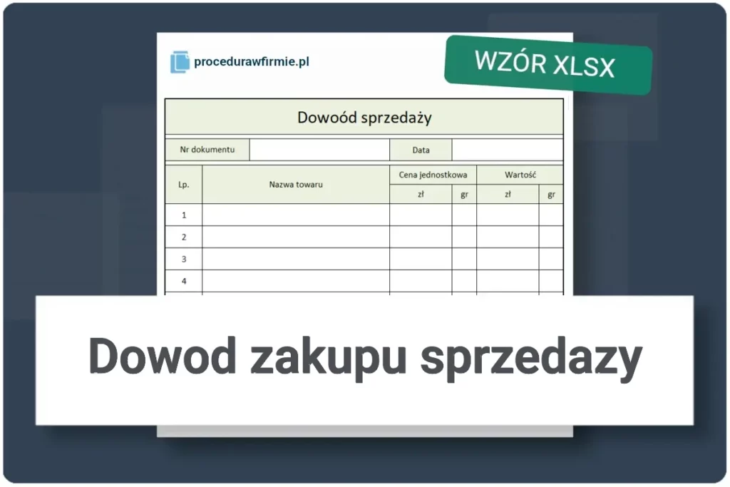 Dowod zakupu i sprzedazy wzor dokumentu XLSX do pobrania