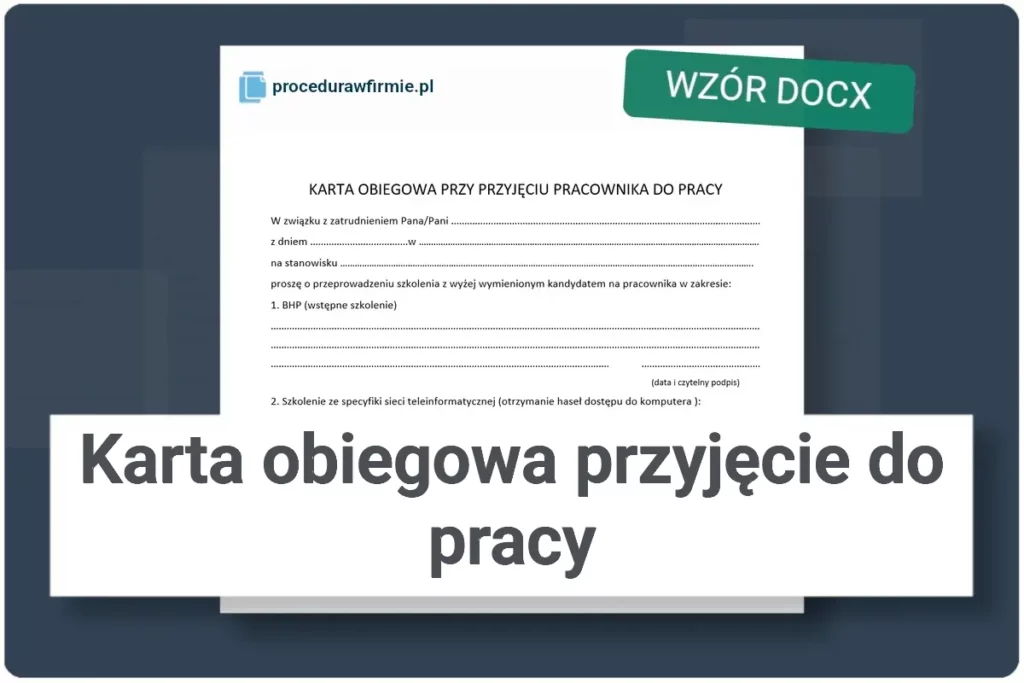 Karta obiegowa pracownika wzor i procedura DOCX XLSX