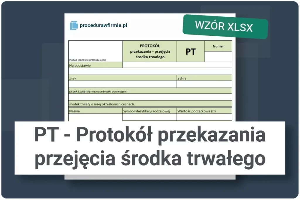 Protokol PT przekazania przejecia srodka trwalego wzor DOCX