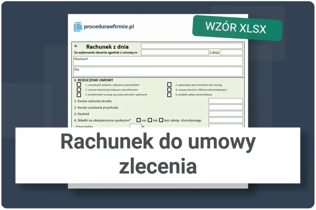 Rachunek do umowy zlecenia wzor dokumentu do pobrania format XLSX