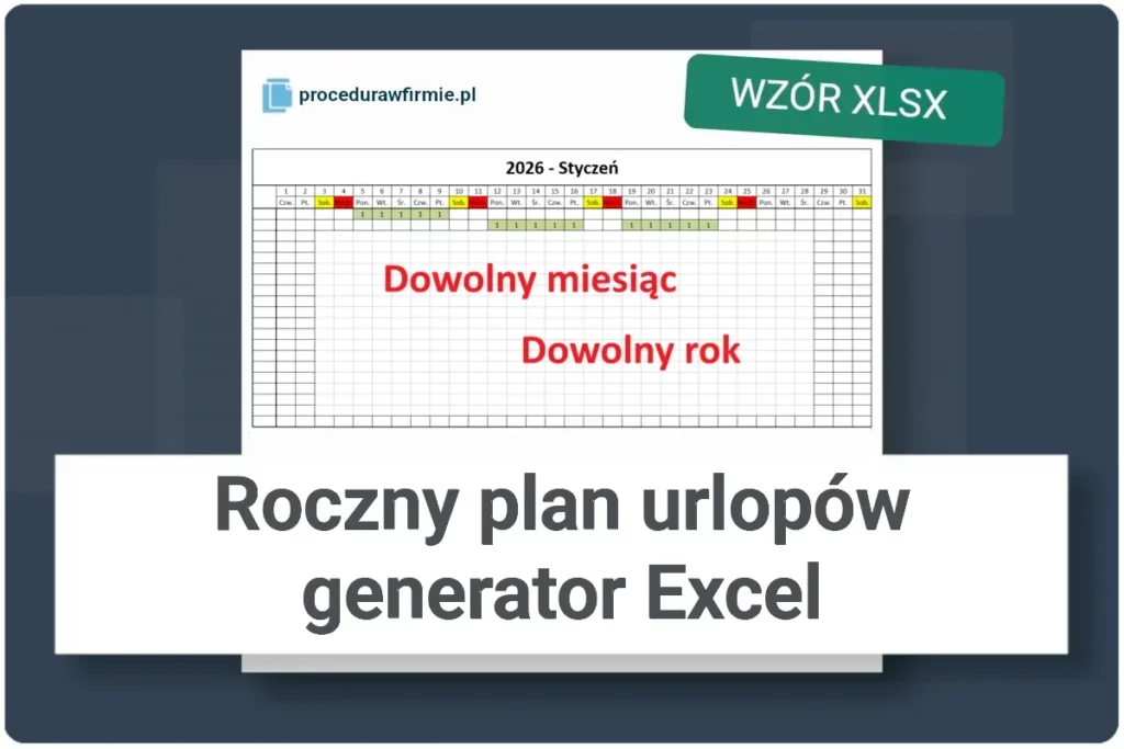 Roczny plan urlopow generator Excel wzor dokumentu do pobrania format XLSX