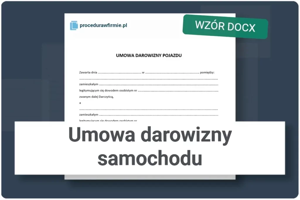 Umowa darowizny samochodu wzor dokumentu DOCX