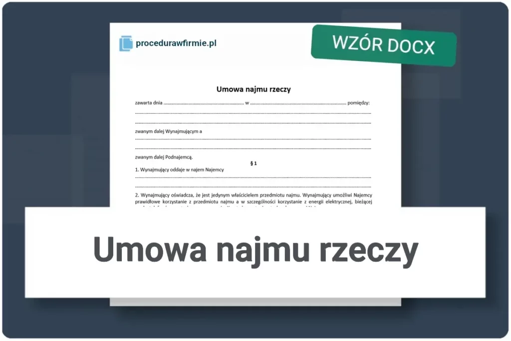 Umowa najmu przedmiotu DOCX