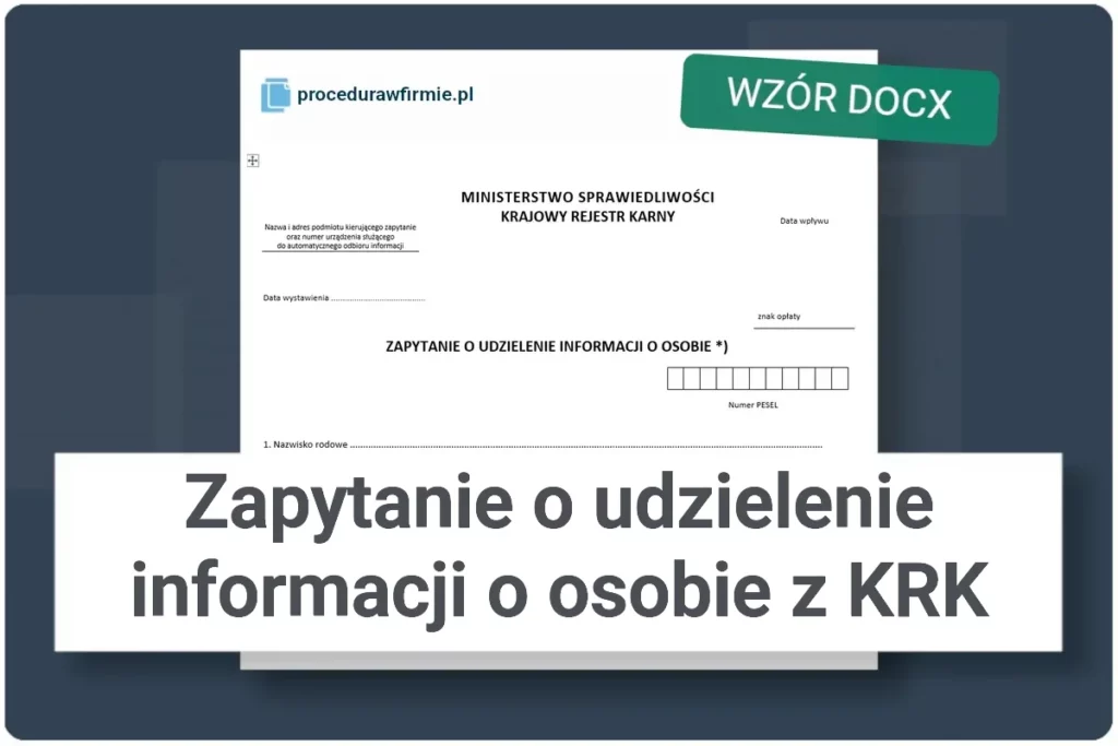 Zapytanie o osobe z KRK wzor dokumentu DOCX do pobrania