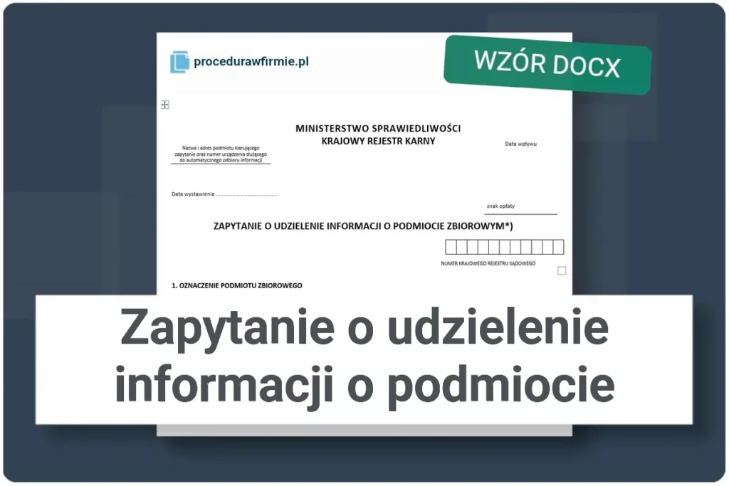 Zapytanie o podmiot zbiorowy z KRK wzor dokumentu DOCX