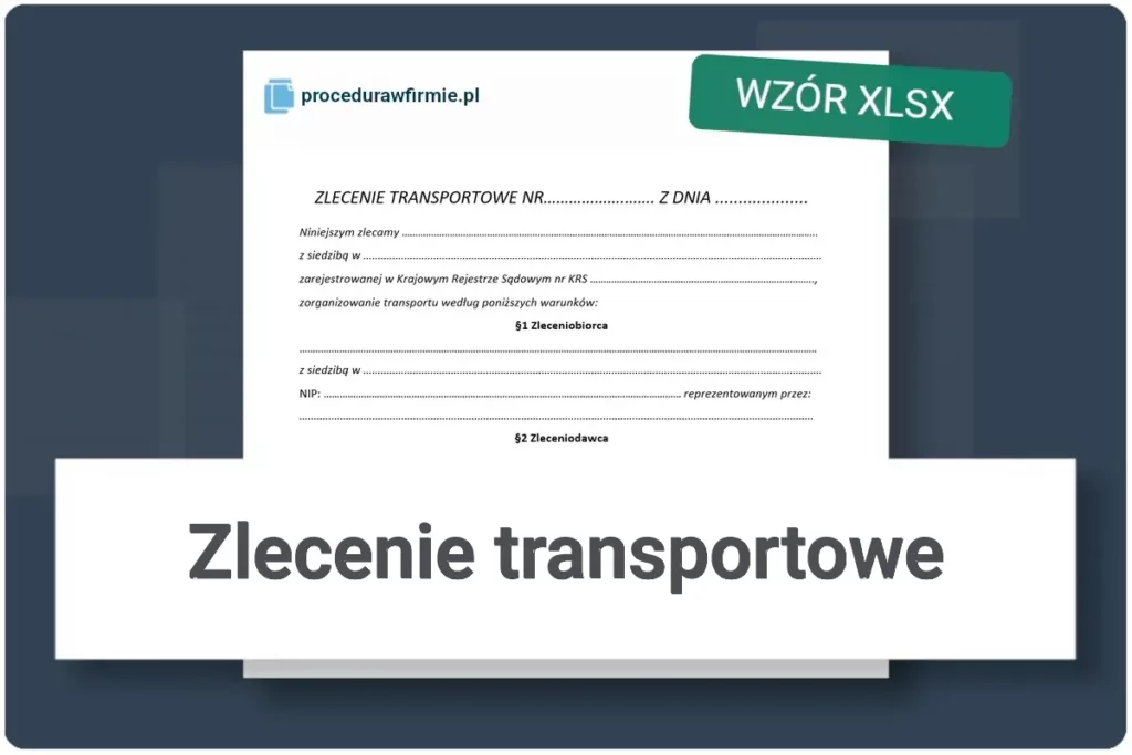 Zlecenie transportowe wzor dokumentu DOCX XLSX