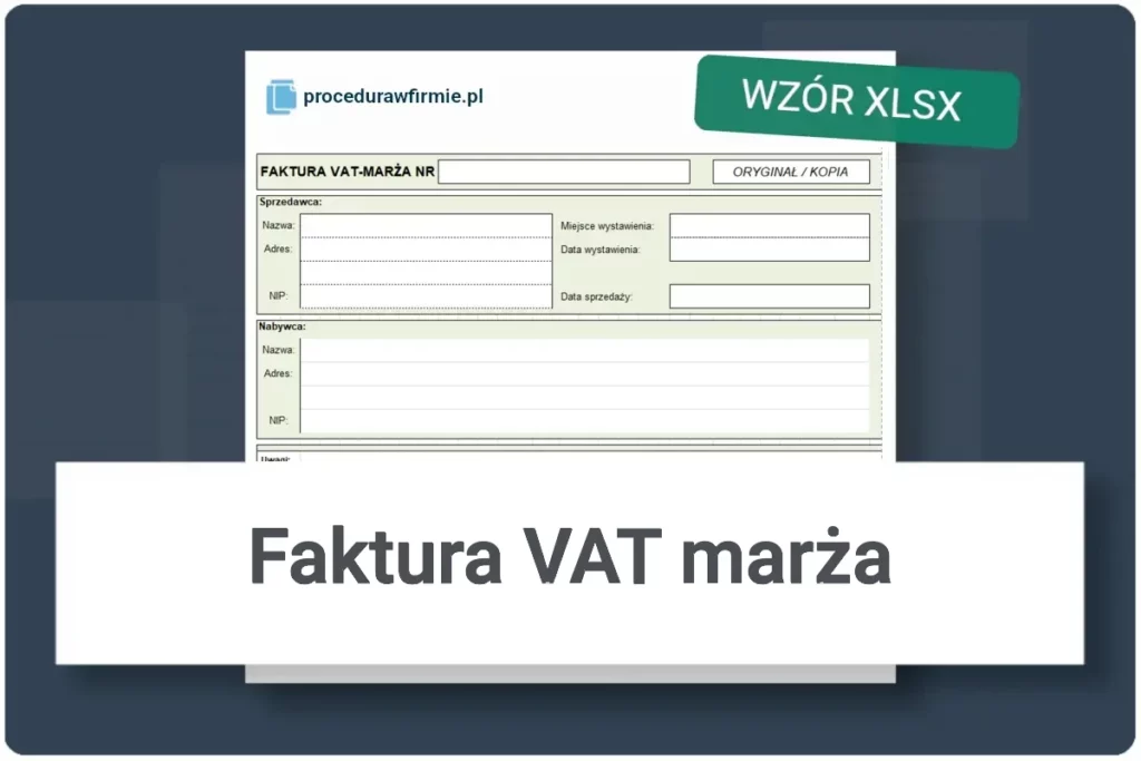 Faktura VAT marza wzor dokumentu plik DOCX