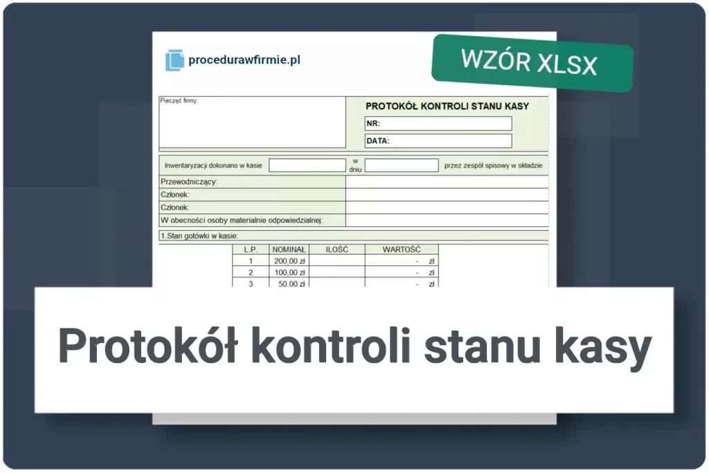 Protokol kontroli stanu kasy wzor dokumentu DOCX