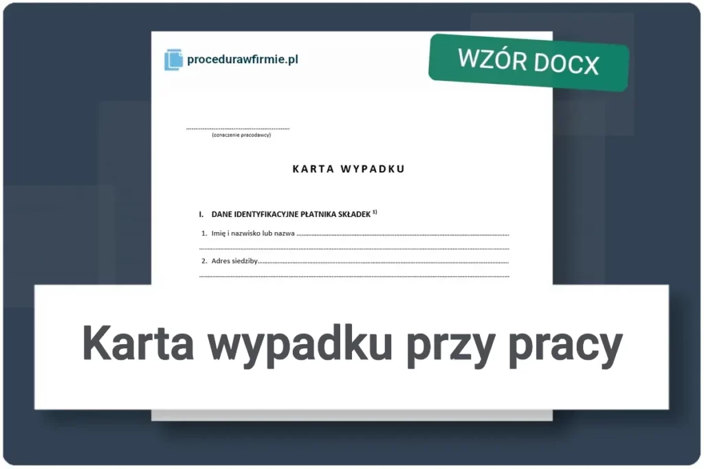 Karta wypadku przy pracy wzor DOCX