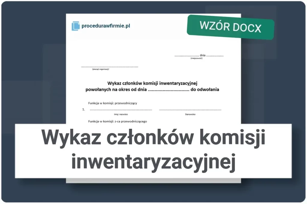 Wykaz czlonkow komisji inwentaryzacyjnej wzor DOCX