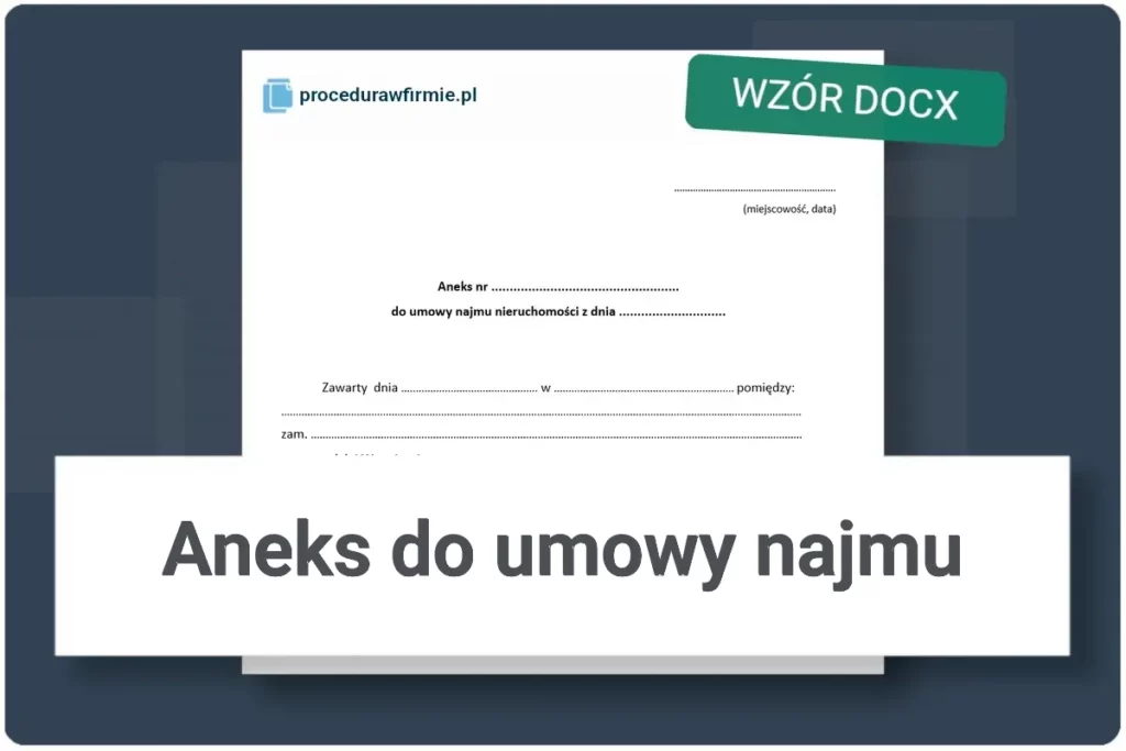 Wzor pliku aneks do umowy najmu lokalu DOCX