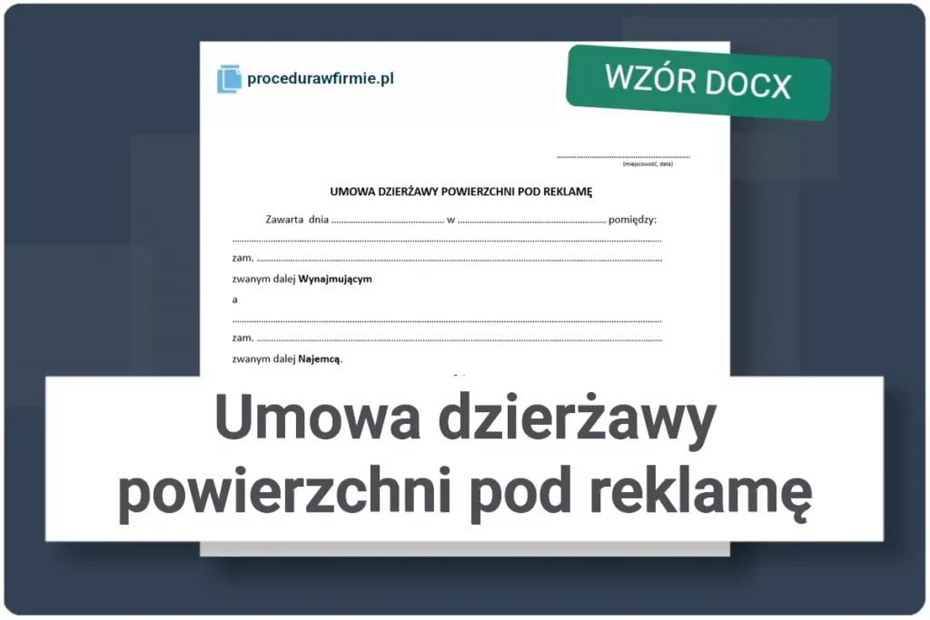 Wzor pliku umowa dzierzawy powierzchni pod reklame DOCX