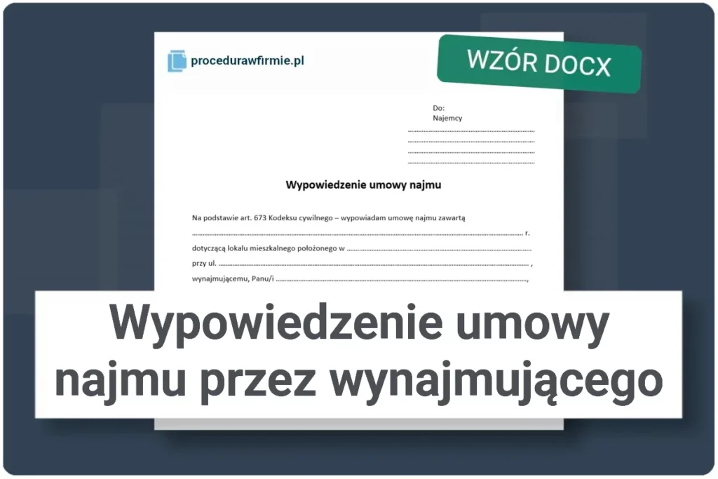 Wzor dokumentu Wypowiedzenie umowy najmu przez wynajmujacego w formacie DOCX