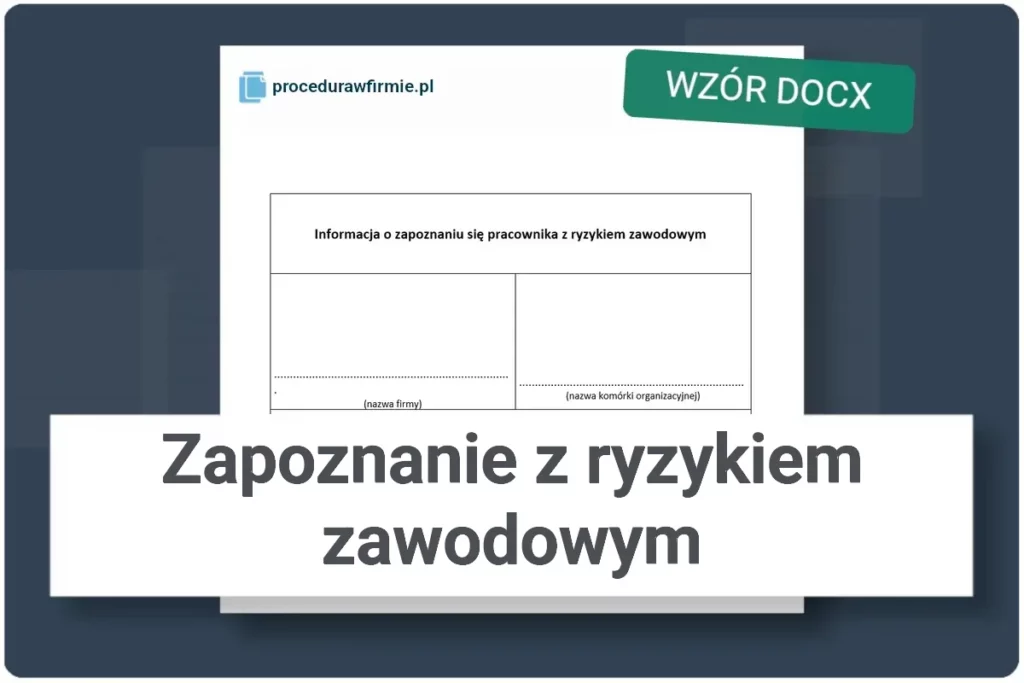 oswiadczenie zapoznanie sie pracownika z ryzykiem zawodowym docx