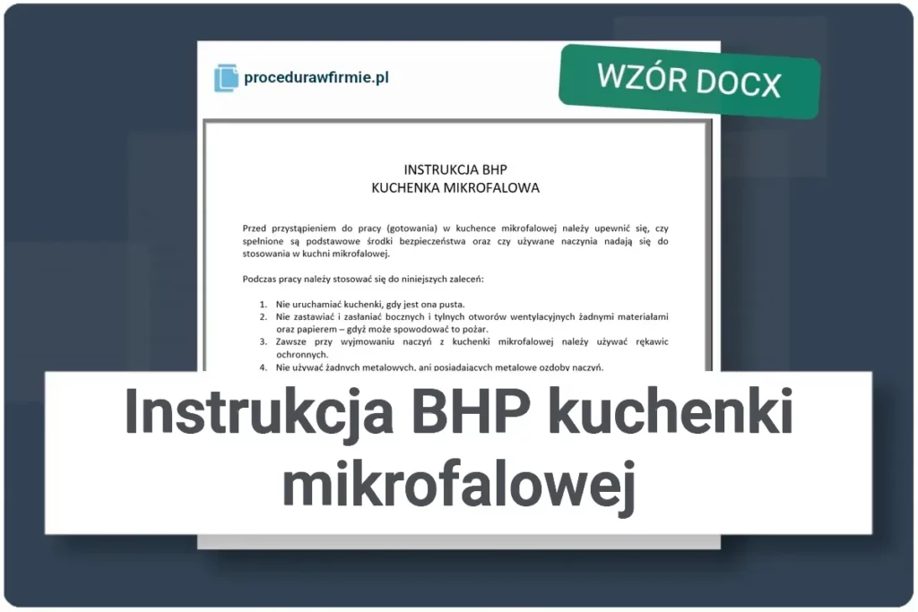 Instrukcja BHP kuchenki mikrofalowej wzor DOCX