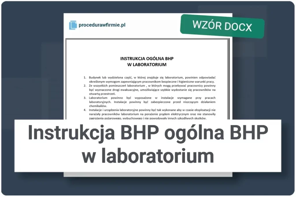 Instrukcja BHP ogolna BHP w laboratorium wzor DOCX