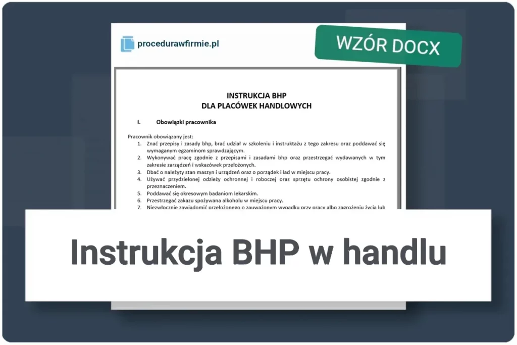 Instrukcja BHP w handlu wzor dokumentu DOCX